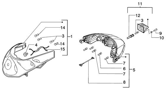Elektrische Anlage Scheinwerfer - Piaggio Beverly 200ccm 4T LC 2006- ZAPM2820000001001