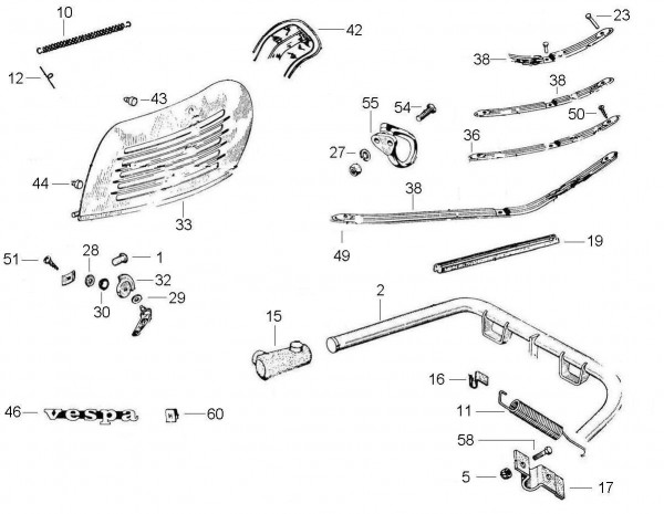 Fahrgestell Hauptständer - Vespa Vespa 90 90ccm 2T AC 1965- V9SA1