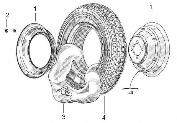 Radaufhängung Räder - Vespa Vespa 150 150ccm 2T AC 1955- VL1T
