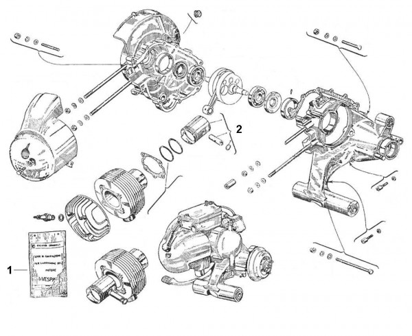 Motor Motor - Vespa Vespa 125 125ccm 2T AC 1948-1950 V1T