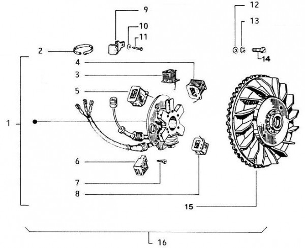 Motor Lichtmaschine - Vespa Vespa 50 50ccm 2T AC - V5N1T