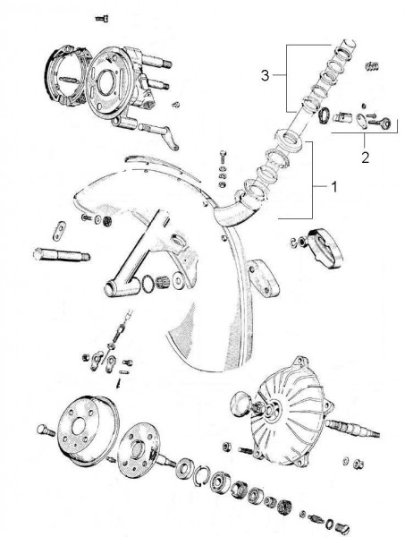 Radaufhängung Steuerrohr - Vespa Vespa 90 Racer 90ccm 2T AC 1971-1973 V9SS2T