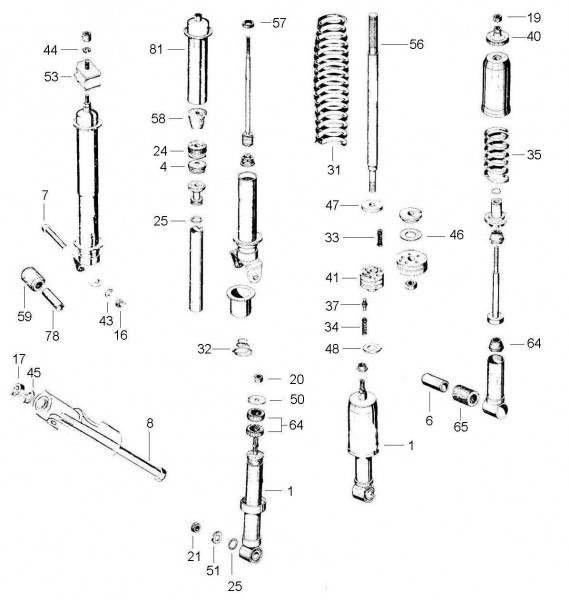 Radaufhängung Stoßdämpfer - Vespa Vespa 90 90ccm 2T AC 1965- V9SA1