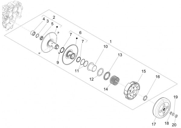 Motor getriebene Riemenscheiben - Vespa Sprint 125ccm 4T 3V AC 2017- ZAPMA1300
