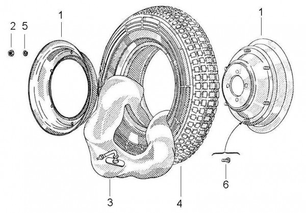 Radaufhängung Räder - Vespa Vespa 150 150ccm 2T AC 1955-1956 VL2T