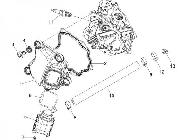 Motor Zylinderkopfabdeckungen - Piaggio Beverly 250ccm 4T LC 2006- ZAPM28800