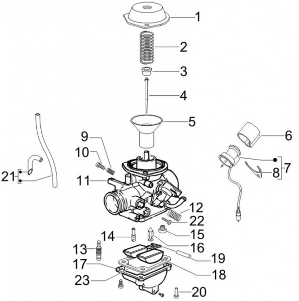 Motor Vergaserkomponenten - Vespa S 50ccm 4T 2V AC 2010- ZAPC38901