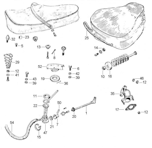 Fahrgestell Sitz - Vespa Vespa 90 90ccm 2T AC 1965- V9SA1