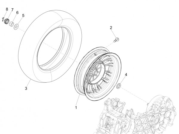 Radaufhängung Hinterrad - Vespa Sprint 150ccm 4T 3V AC 2017- ZAPMA1400