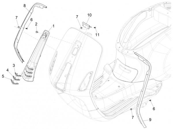 Fahrgestell Frontschild - Vespa Sprint 150ccm 4T 3V AC 2017- ZAPMA1400