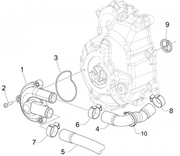 Motor Wasserpumpe - Vespa GTS 300ccm 4T 4V LC 2017- ZAPMA3300