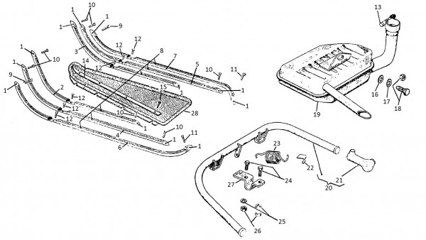 Motor Auspuff - Vespa Sprint 150ccm 2T AC 1979- VLB1T 01001>
