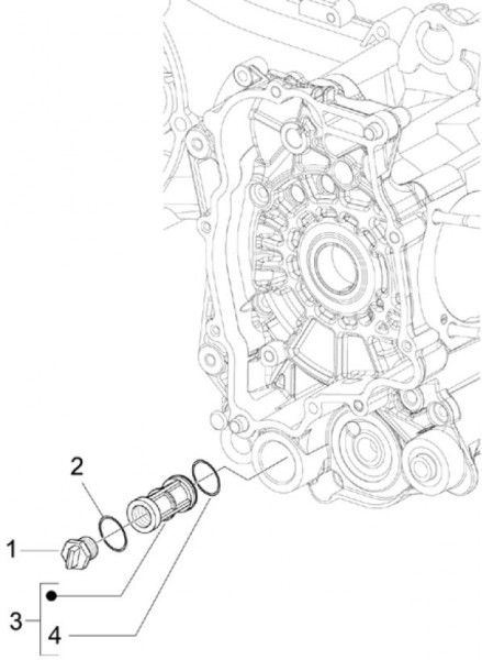 Motor Ölfilter - Vespa S 50ccm 4T 2V AC 2011- ZAPC38901
