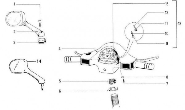 Lenker Tachometer - Vespa Vespa 50 50ccm 2T AC - V5N1T