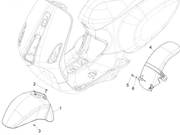 Fahrgestell Kotflügel - Vespa Sprint 125ccm 4T 3V AC 2017- ZAPMA1300