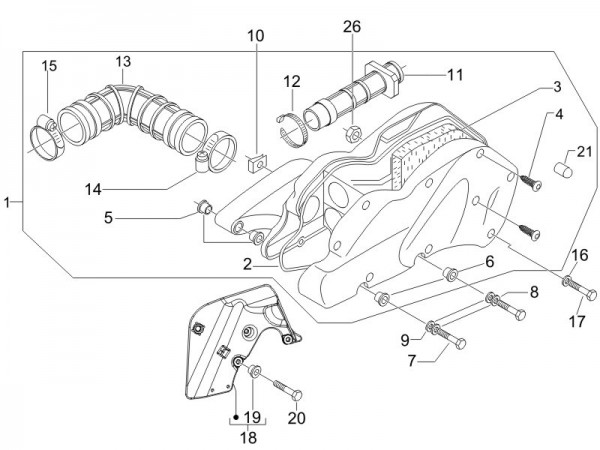 Motor Luftfilter - Piaggio Beverly 125ccm 4T LC 2007- ZAPM28900