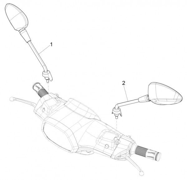 Lenker Rückspiegel - Vespa Sprint 150ccm 4T 3V AC 2017- ZAPMA1400