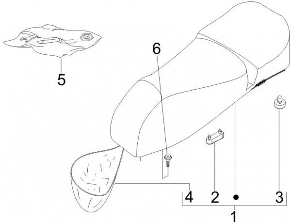 Fahrgestell Sitz - Vespa GT 250ccm 4T LC 2006- ZAPM45102