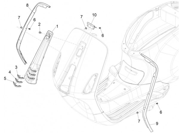 Fahrgestell Frontschild - Vespa Sprint 50ccm 4T 3V AC 2017- ZAPCA0101