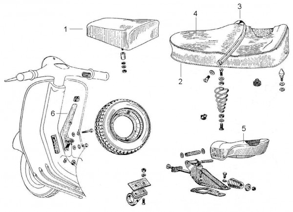 Fahrgestell Sitz - Vespa Vespa 150 150ccm 2T AC 1963-1966 VBB2T