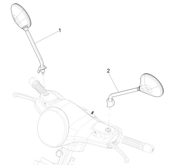 Lenker Rückspiegel - Vespa GTS 125ccm 4T 4V LC 2016- ZAPMA3100