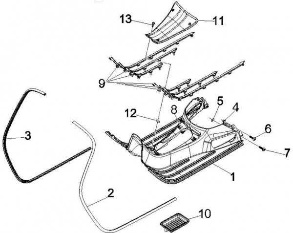 Fahrgestell Fußraumabdeckungen - Vespa GT 250ccm 4T LC 2006- ZAPM45102