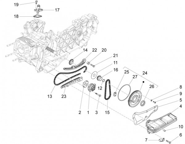 Motor Ölpumpe - Vespa Sprint 125ccm 4T 3V AC 2017- ZAPMA1300