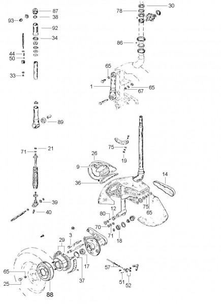 Radaufhängung Steuerrohr - Vespa Vespa 125 125ccm 2T AC 1953- VM1T