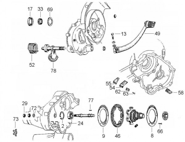 Motor Kickstarter - Vespa Vespa 125 125ccm 2T AC 1961-1962 VNB3T