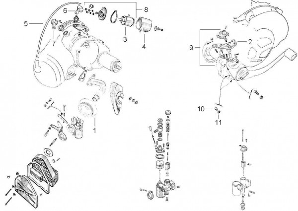 Motor Vergaser - Vespa Vespa 150 150ccm 2T AC 1955-1956 VL2T