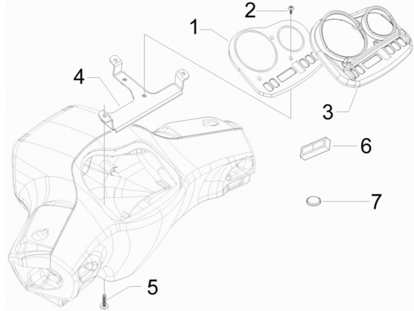 Lenker Cockpitinstrumente - Vespa S 50ccm 2T AC 2007- ZAPC38402