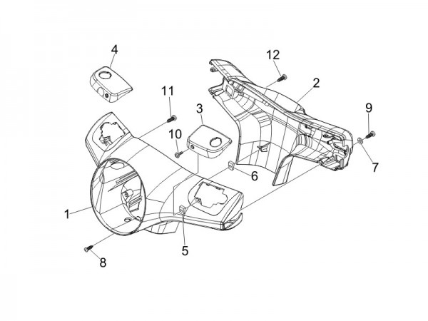 Lenker Lenkerdeckel - Vespa GT 125ccm 4T LC 2006- ZAPM31100