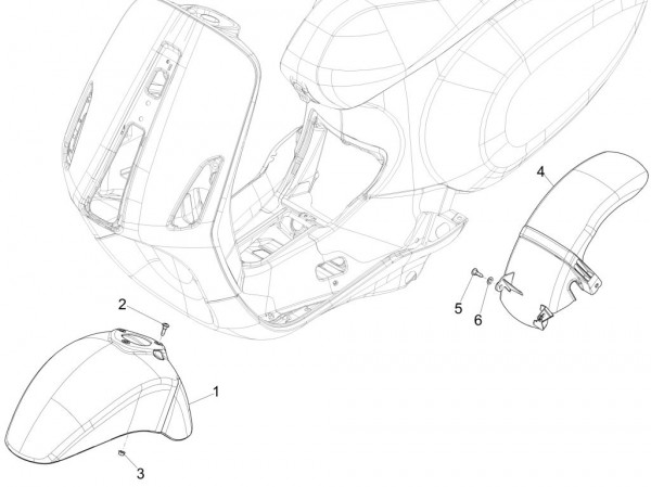 Fahrgestell Kotflügel - Vespa Sprint 50ccm 4T 3V AC 2017- ZAPCA0201