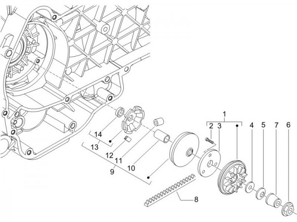 Motor treibende Riemenscheibe - Vespa GT 125ccm 4T LC 2006- ZAPM31100