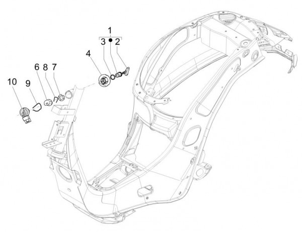 Elektrische Anlage Schloßsatz - Vespa Sprint 50ccm 4T 3V AC 2017- ZAPCA0101