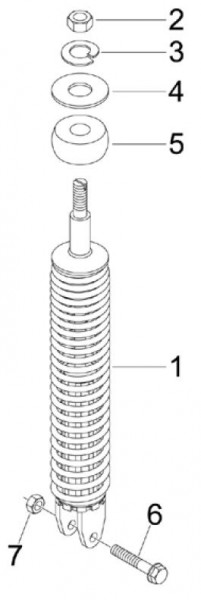 Radaufhängung Stoßdämpfer hinten - Vespa S 50ccm 2T AC 2007- ZAPC38402