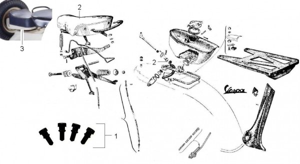 Fahrgestell Benzintank - Vespa Vespa 125 U 125ccm 2T AC - VU1T