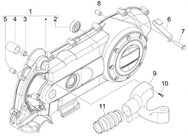 Motor Gehäusedeckel - Vespa S 50ccm 4T 2V AC 2012- ZAPC38901