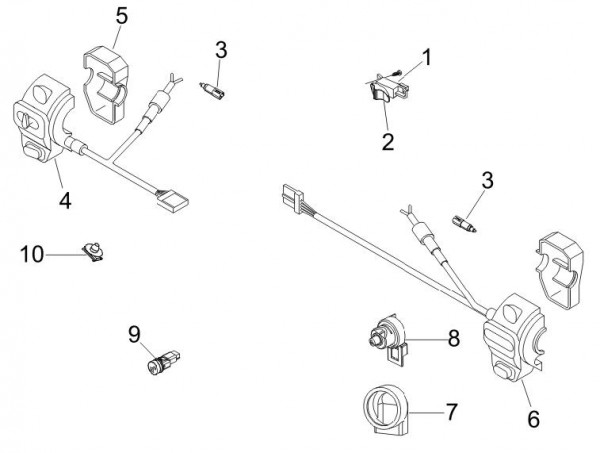 Elektrische Anlage Schalter - Vespa GT 250ccm 4T LC 2006- ZAPM45102