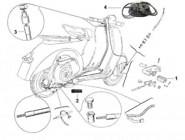 Bowdenzüge Bowdenzüge - Vespa Vespa 125 125ccm 2T AC 1948-1950 V1T