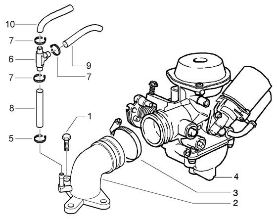 Motor Vergaser - Vespa GT 200ccm 4T LC 2003- ZAPM3120000001001