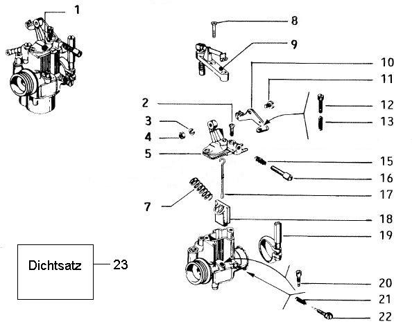 Motor Vergaser - Vespa Vespa 50 50ccm 2T AC - V5N1T