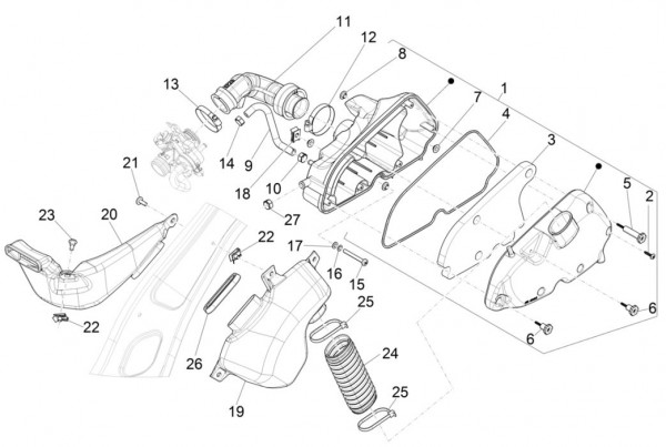 Motor Luftfilter - Vespa Sprint 125ccm 4T 3V AC 2017- ZAPMA1300