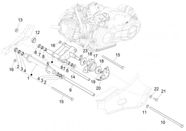 Radaufhängung Schwingarm - Vespa Sprint 125ccm 4T 3V AC 2017- ZAPMA1300