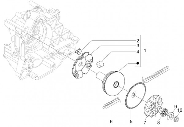 Motor treibende Riemenscheibe - Vespa S 50ccm 2T AC 2007- ZAPC38402