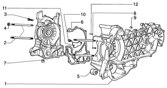 Motor Kurbelgehäuse - Piaggio Beverly 200ccm 4T LC 2003- ZAPM2820000001001