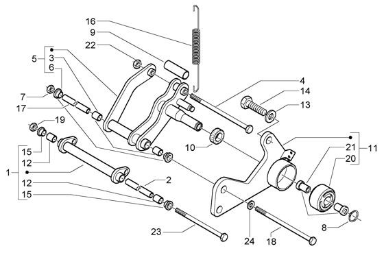 Radaufhängung Schwingarm - Vespa GT 125ccm 4T LC 2003- ZAPM3110000001001