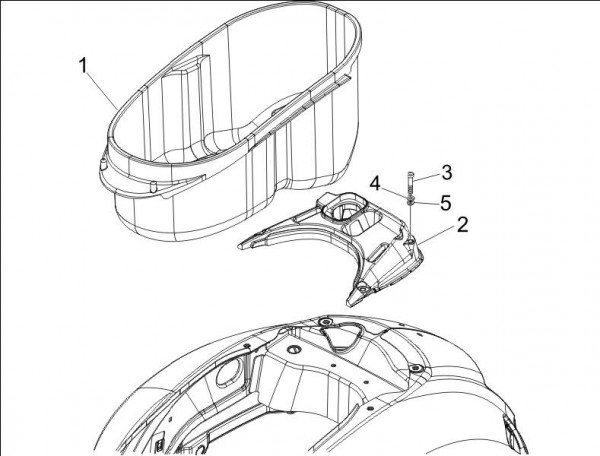 Fahrgestell Helmfach - Vespa GT 250ccm 4T LC 2006- ZAPM45102
