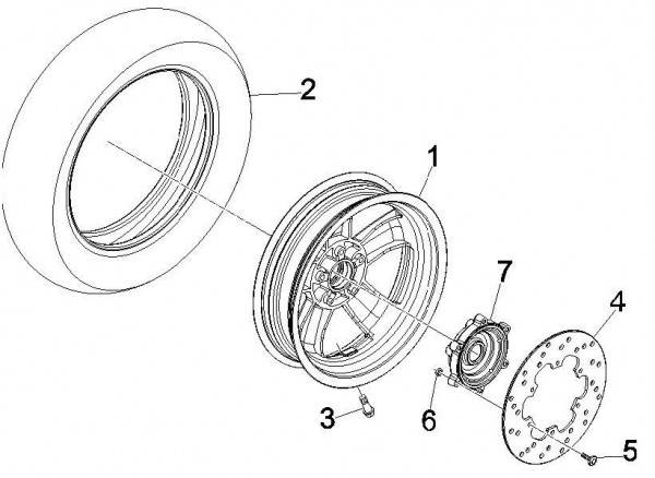 Radaufhängung Hinterrad - Vespa GT 250ccm 4T LC 2006- ZAPM45102