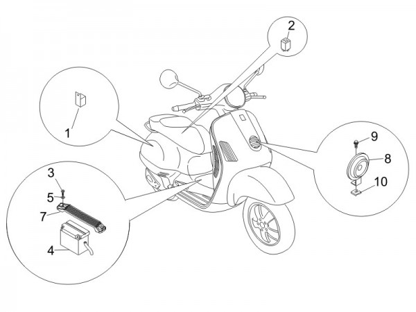 Elektrische Anlage Batterie - Vespa GT 125ccm 4T LC 2006- ZAPM31100